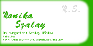 monika szalay business card