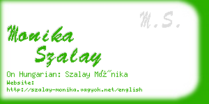 monika szalay business card